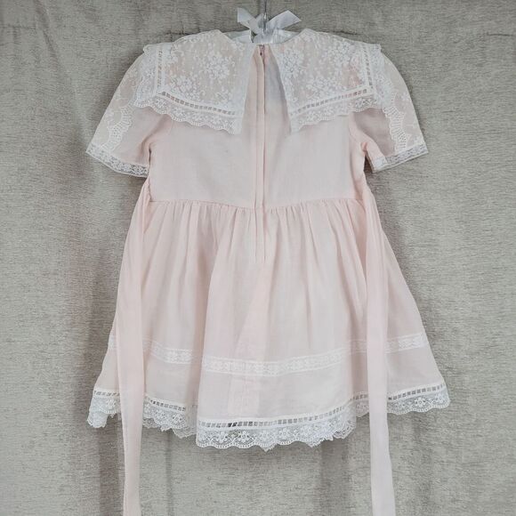 Gunne Sax Jessica McClintock Light Pink and White Lace Vintage Dress - Picture 9 of 15